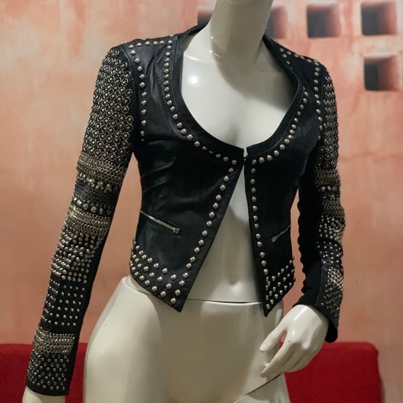 Bebe studded bobble leather jacket - Picture 8 of 8